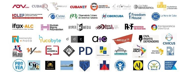 Medios y organizaciones que han firmado el comunicado contra el Decreto 370 en Cuba