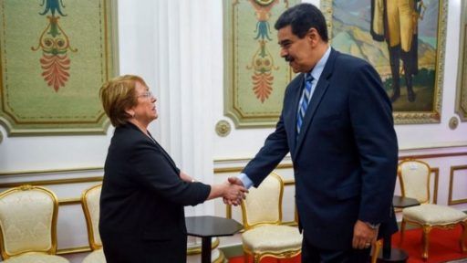 Michelle Bachelet de visita a Venezuela en calidad de alta comisionada de la ONU.