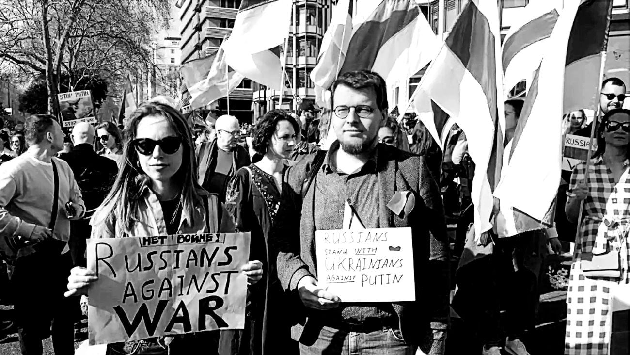 «Rusos contra la guerra». / Foto: Vía ‘El Español’