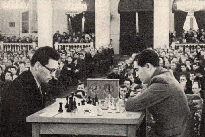 Mijaíl Botvinnik versus Salo Flohr, en Moscú, 1933 / Foto: Chessbase