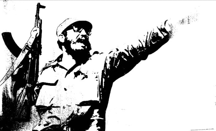 ‘Muerte al invasor’; póster (modificado) con la imagen de Fidel Castro