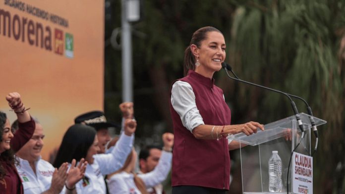 Claudia Sheinbaum durante su campaña electoral por la presidencia