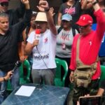 Miembros de colectivos chavistas reunidos en Caracas