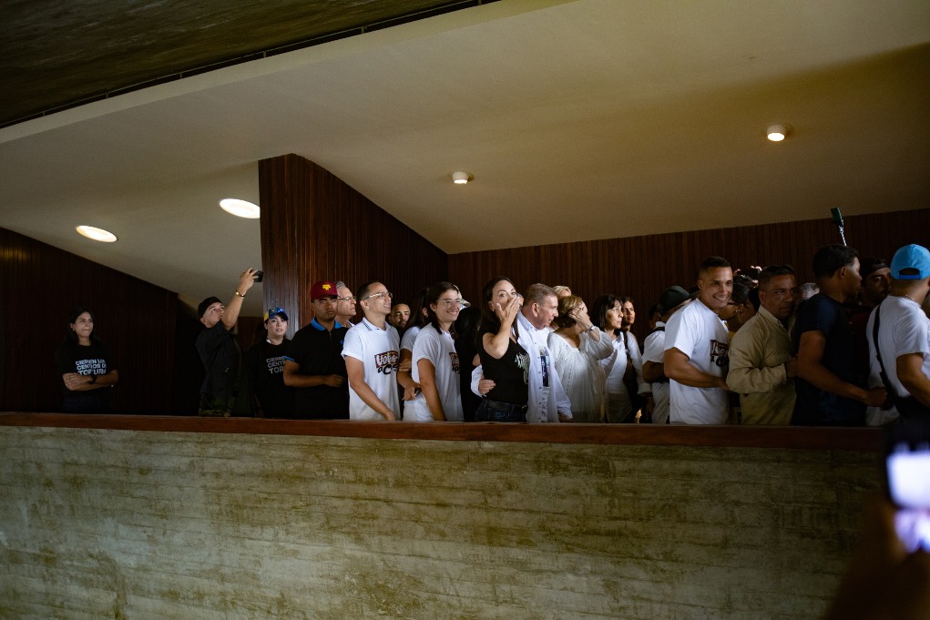 Edmundo González y María Corina Machado en la Universidad Central de Venezuela; 14 de julio de 2024 / Foto: Gustavo Alemán