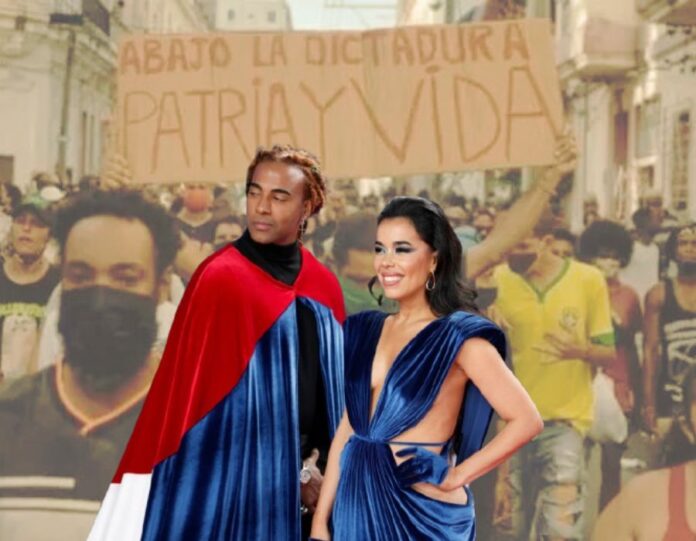 Continúa la explotación de la novedad y del nacimiento de la letra de «Patria y vida» en la cocina de Yotuel y Beatriz Luengo. Como si hubiesen parido juntos todo lo que vino después / Imagen: El Estornudo