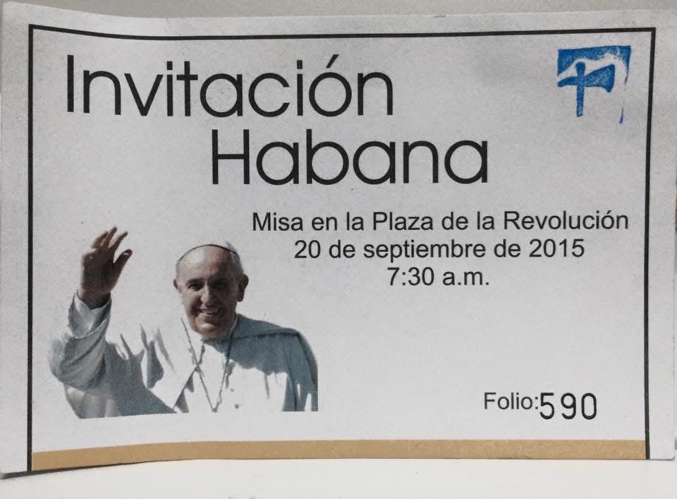 Invitación a la misa del papa en La Habana