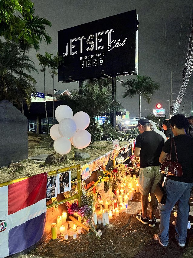 Vigilia por las víctimas de la tragedia en el Jet Set Club, en Santo Domingo