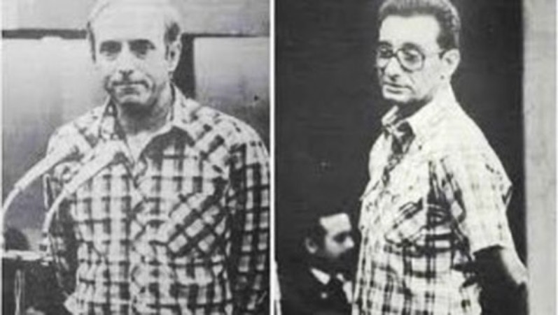 El coronel Antonio de la Guardia y el general Arnaldo Ochoa durante el juicio sumario en su contra; año 1989