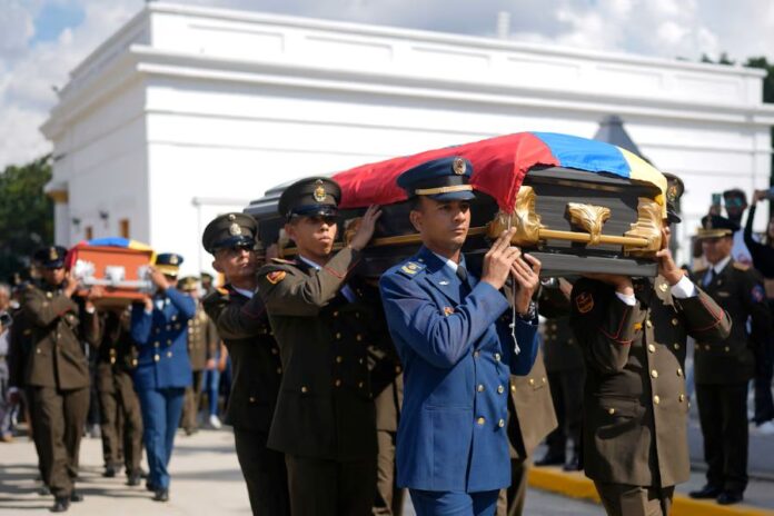 Ceremonia a los soldados fallecidos durante el ataque que Estados Unidos llevó a cabo para capturar a Nicolás Maduro / Foto: AP