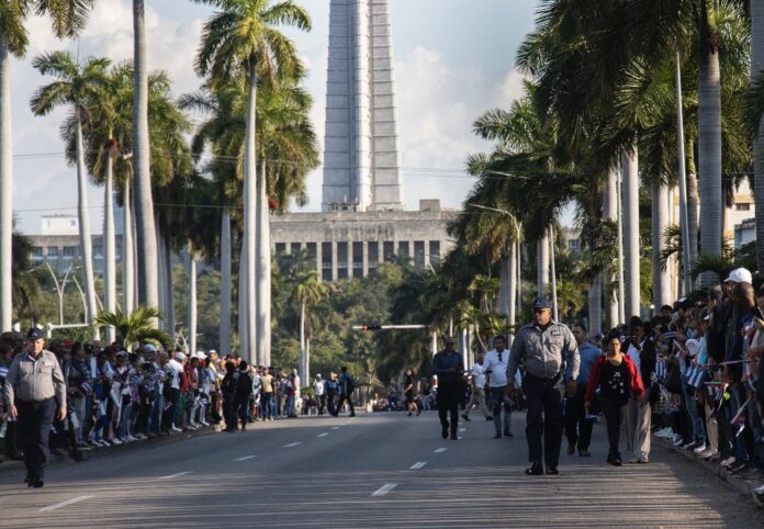 En el cortejo fúnebre de los 32 militares cubanos muertos el 3 de enero de 2025 en Caracas (La Habana, 15 de enero de 2025)