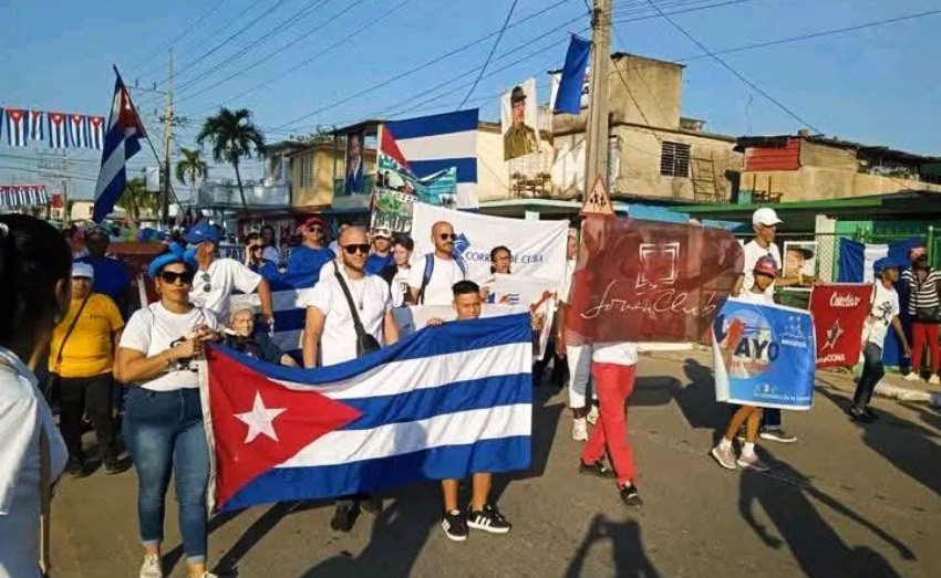 Desfile del Primero de Mayo de 2026 en la provincia de Mayabeque, Cuba