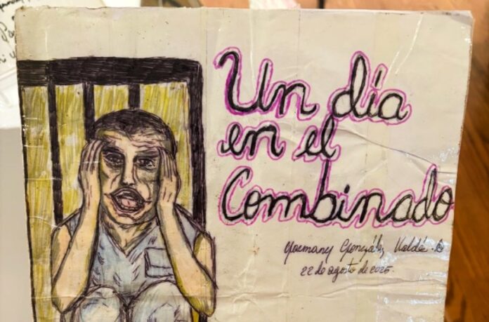 Portada (detalle) de uno de los cuadernos realizados en la cárcel por Yasmany González Valdés, «El Libre». Muestra ‘La prisión invisible. Artistas presos en las Américas’; Museo de las Américas, en Washington, DC (29 de abril – 11 de julio de 2026)